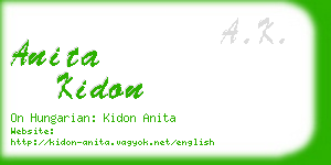 anita kidon business card